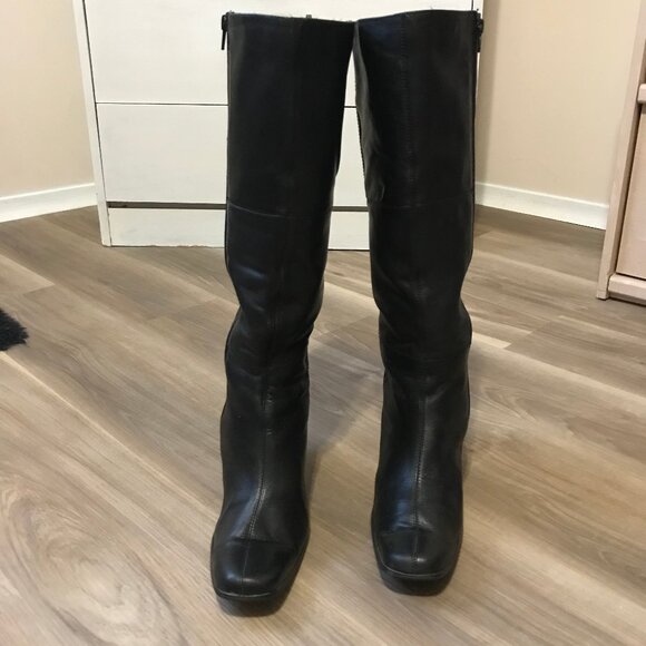 Roberto Vianni Ladies Black Leather Boots Size 41 - Picture 2 of 7